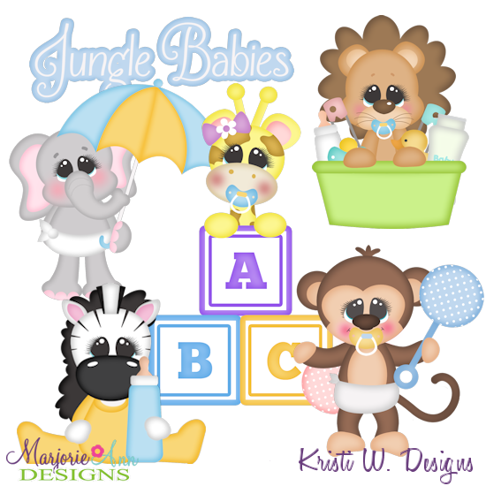 Jungle Babies SVG Cutting Files + Clipart - Click Image to Close
